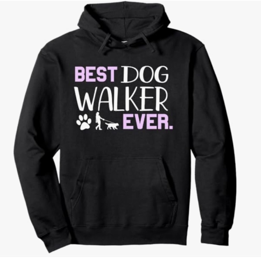 Black Hooded Sweatshirt for Dog Walkers